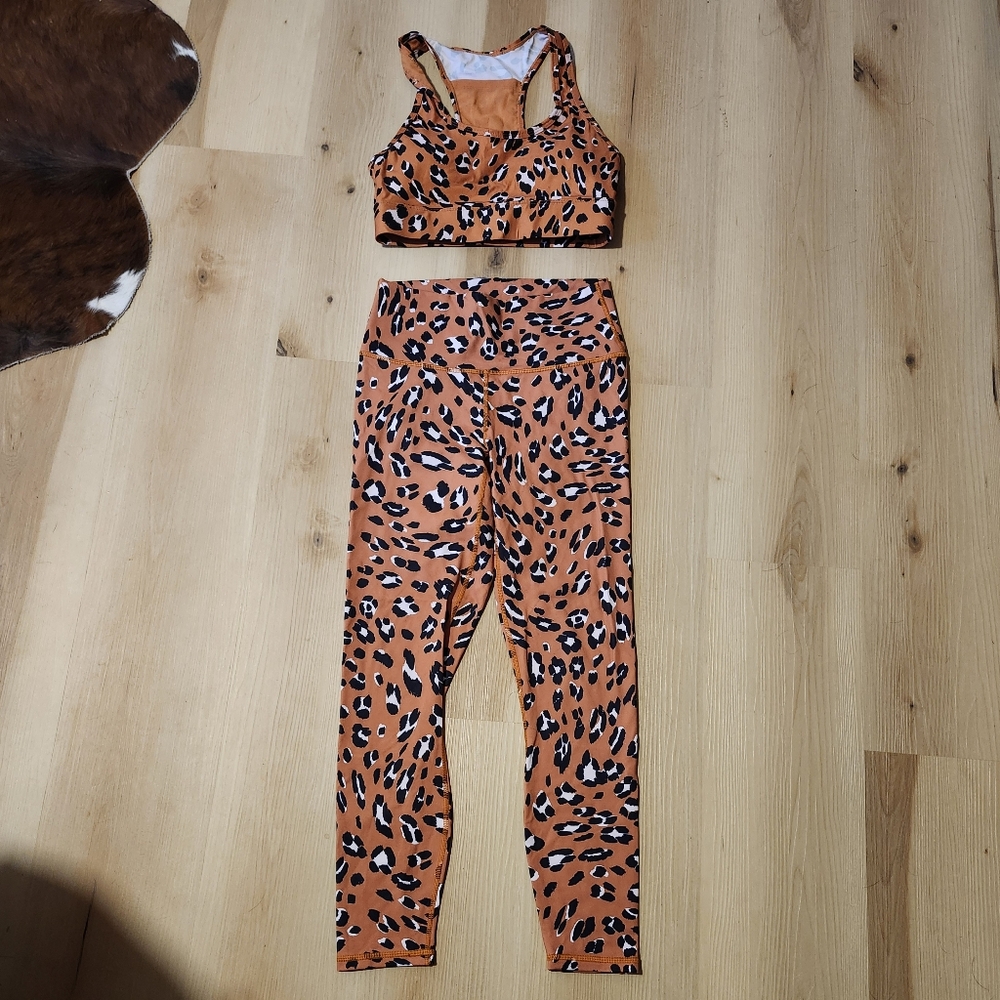 Fabletics Leopard Print Two-Piece Set